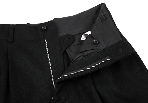 コムデギャルソンオムCOMME des GARCONS HOMME ウール裾切替ロールアップパンツ 黒M K-96926_004