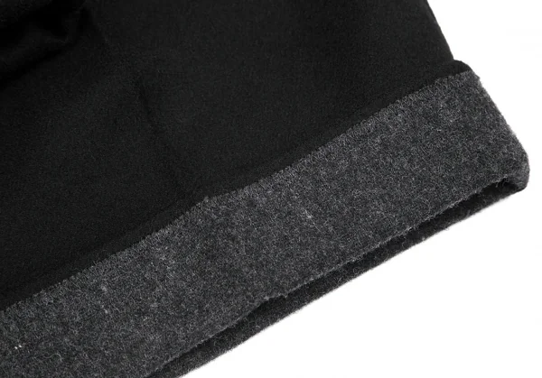 コムデギャルソンオムCOMME des GARCONS HOMME ウール裾切替ロールアップパンツ 黒M K-96926_008