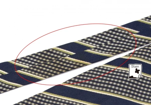 コムデギャルソンオムCOMME des GARCONS HOMME レジメンタルシルクネクタイ 紺緑クリーム K-96935_006