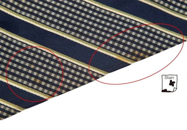 コムデギャルソンオムCOMME des GARCONS HOMME レジメンタルシルクネクタイ 紺緑クリーム K-96935_007