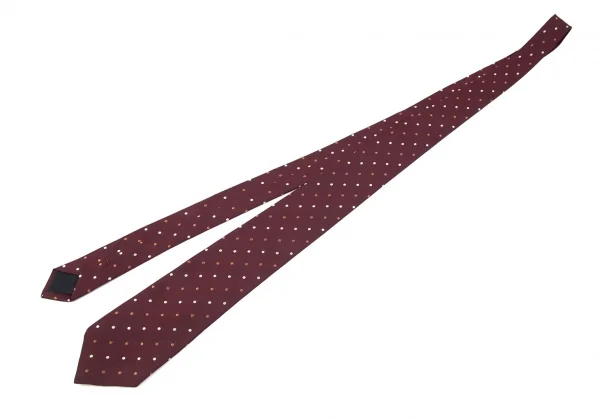 コムデギャルソンオムCOMME des GARCONS HOMME ドット柄刺繍シルクネクタイ ワイン K-96937_002