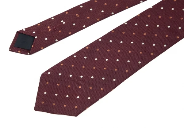 コムデギャルソンオムCOMME des GARCONS HOMME ドット柄刺繍シルクネクタイ ワイン K-96937_004