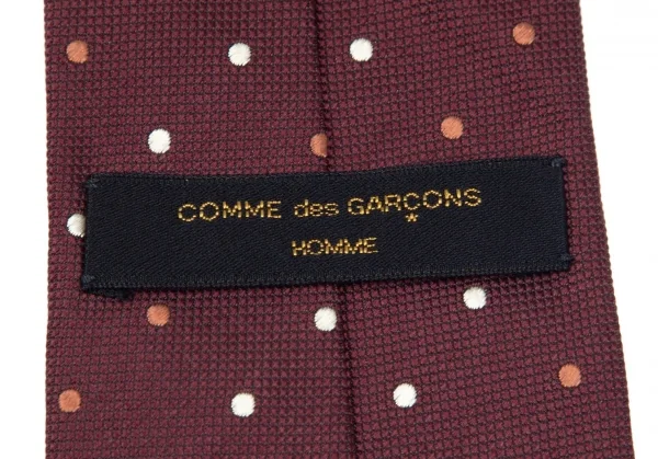 コムデギャルソンオムCOMME des GARCONS HOMME ドット柄刺繍シルクネクタイ ワイン K-96937_007