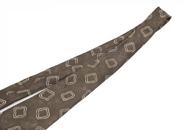 コムデギャルソンオムCOMME des GARCONS HOMME 総柄刺繍シルクネクタイ 茶 K-96941_003