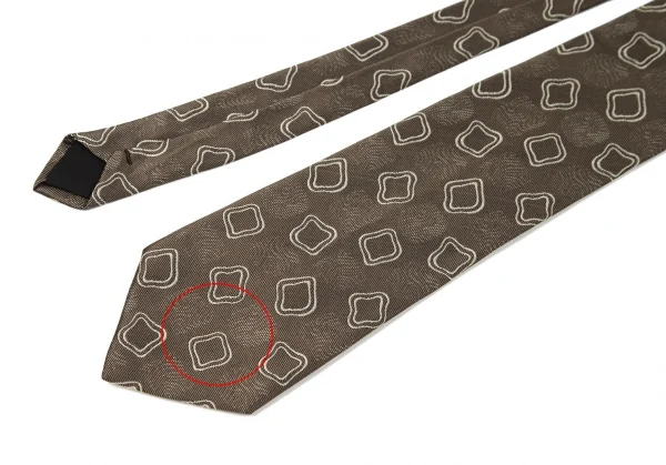 コムデギャルソンオムCOMME des GARCONS HOMME 総柄刺繍シルクネクタイ 茶 K-96941_004