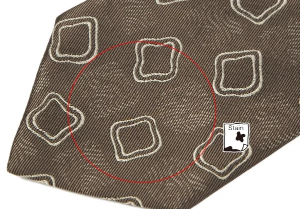 コムデギャルソンオムCOMME des GARCONS HOMME 総柄刺繍シルクネクタイ 茶 K-96941_005