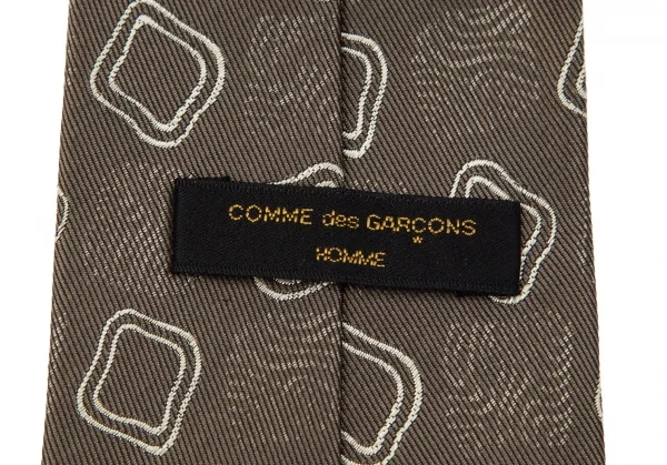 コムデギャルソンオムCOMME des GARCONS HOMME 総柄刺繍シルクネクタイ 茶 K-96941_008