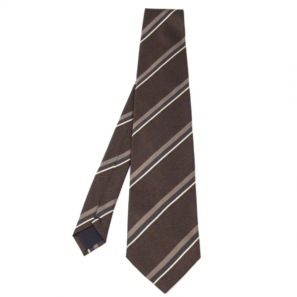 COMME des GARCONS HOMME Striped Silk Tie Brown  K-96945_001