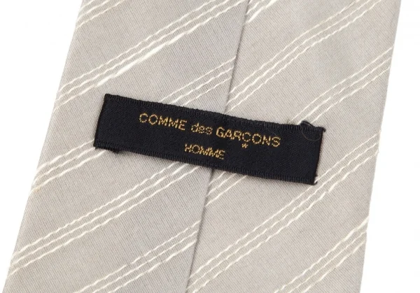 コムデギャルソンオムCOMME des GARCONS HOMME レジメンタル刺繍シルクネクタイ グレー K-96950_010