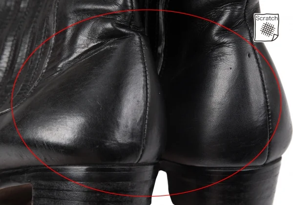 ジャンポールゴルチエJean Paul GAULTIER レザーサイドゴアヒールブーツ 黒3（23位） K-96970_010