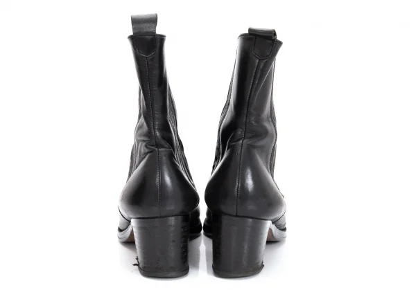 ジャンポールゴルチエJean Paul GAULTIER レザーサイドゴアヒールブーツ 黒3（23位） K-96970_011