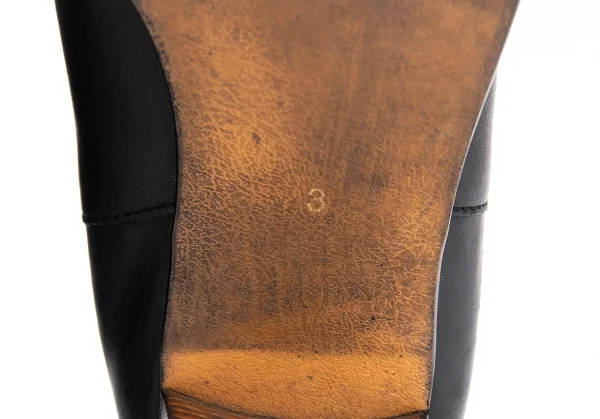 ジャンポールゴルチエJean Paul GAULTIER レザーサイドゴアヒールブーツ 黒3（23位） K-96970_014