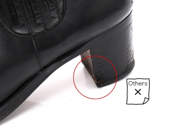 ジャンポールゴルチエJean Paul GAULTIER レザーサイドゴアヒールブーツ 黒3（23位） K-96970_015