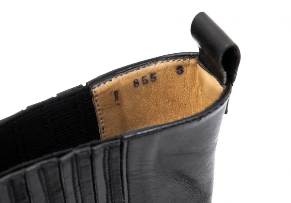 ジャンポールゴルチエJean Paul GAULTIER レザーサイドゴアヒールブーツ 黒3（23位） K-96970_017