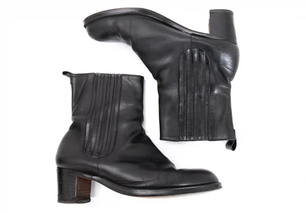 ジャンポールゴルチエJean Paul GAULTIER レザーサイドゴアヒールブーツ 黒3（23位） K-96970_003