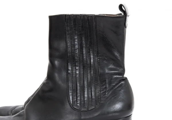 ジャンポールゴルチエJean Paul GAULTIER レザーサイドゴアヒールブーツ 黒3（23位） K-96970_007