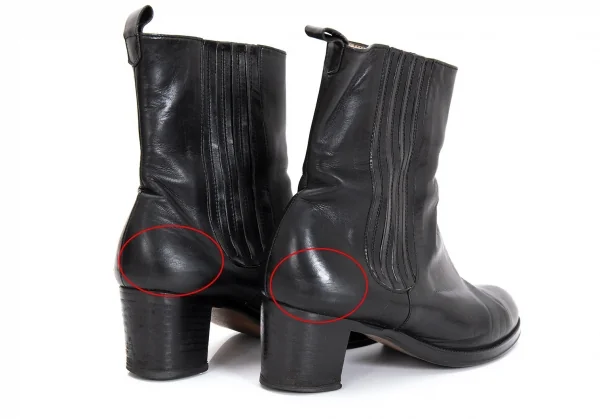 ジャンポールゴルチエJean Paul GAULTIER レザーサイドゴアヒールブーツ 黒3（23位） K-96970_008