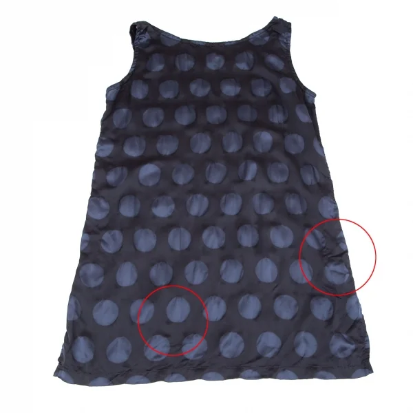 イッセイミヤケミーISSEY MIYAKE me 染めビックドットワンピース 紺F K-96978_012