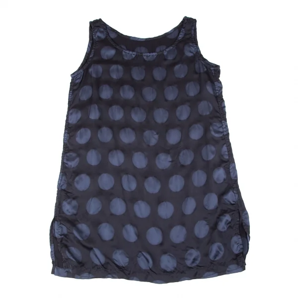 イッセイミヤケミーISSEY MIYAKE me 染めビックドットワンピース 紺F K-96978_002