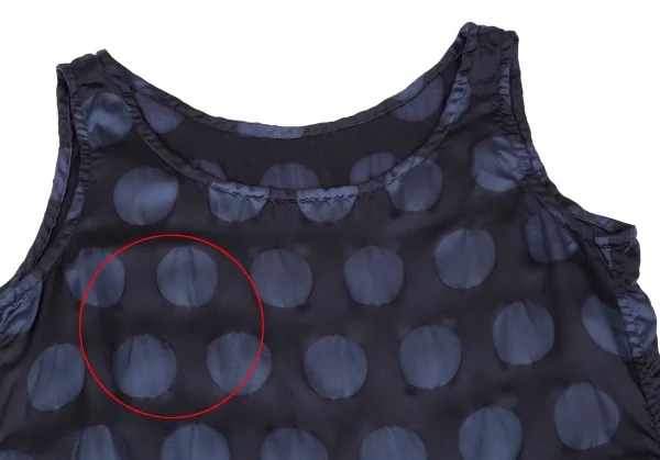 イッセイミヤケミーISSEY MIYAKE me 染めビックドットワンピース 紺F K-96978_003