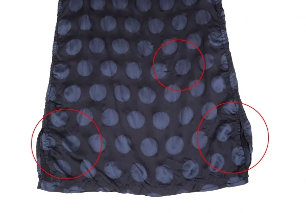 イッセイミヤケミーISSEY MIYAKE me 染めビックドットワンピース 紺F K-96978_006