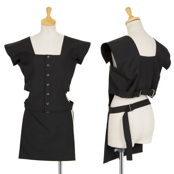 ヨウジヤマモト ファムYohji Yamamoto FEMME スクエアネック変形デザインベスト