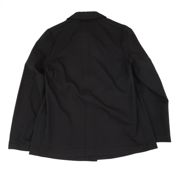 コムデギャルソンオムプリュスCOMME des GARCONS HOMME PLUS ウールギャバサイドギャザーステンカラージャケット 黒S K-97055_012