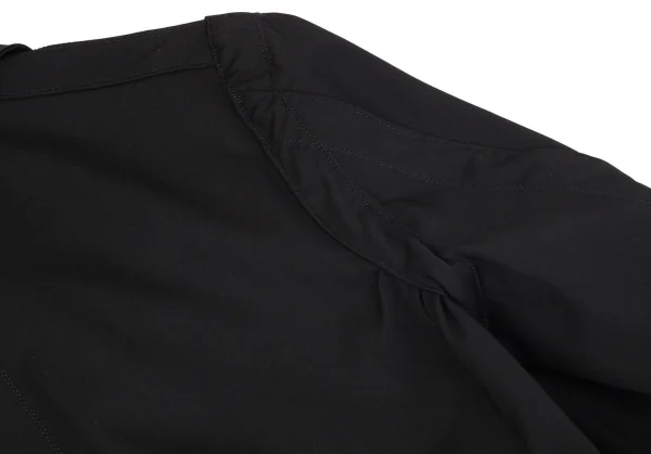 コムデギャルソンオムプリュスCOMME des GARCONS HOMME PLUS ウールギャバサイドギャザーステンカラージャケット 黒S K-97055_013