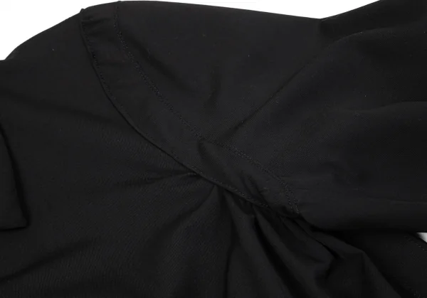 コムデギャルソンオムプリュスCOMME des GARCONS HOMME PLUS ウールギャバサイドギャザーステンカラージャケット 黒S K-97055_006