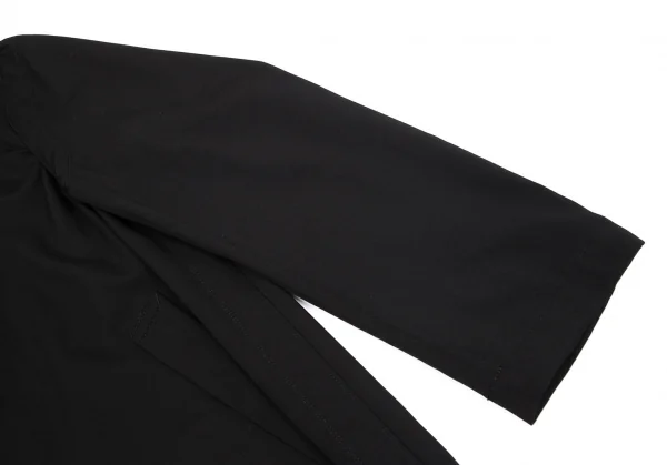 コムデギャルソンオムプリュスCOMME des GARCONS HOMME PLUS ウールギャバサイドギャザーステンカラージャケット 黒S K-97055_007