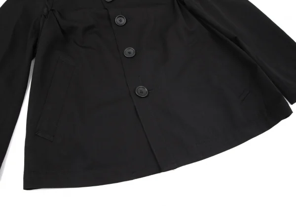 コムデギャルソンオムプリュスCOMME des GARCONS HOMME PLUS ウールギャバサイドギャザーステンカラージャケット 黒S K-97055_009