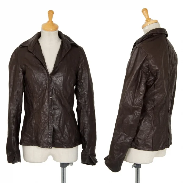 カルペディエムC DIEM レザーシャツジャケット こげ茶1 K-97062_001
