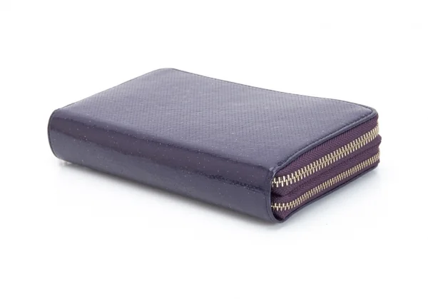 リミフゥLIMI feu パンチングエナメルレザーダブルジップウォレット 長財布 紫 K-97072_003
