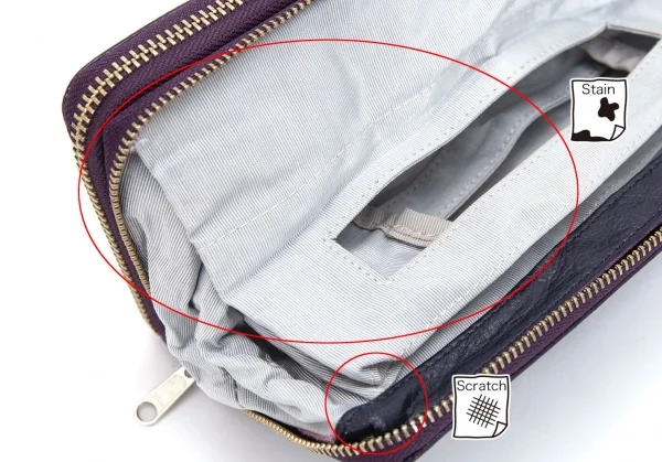 リミフゥLIMI feu パンチングエナメルレザーダブルジップウォレット 長財布 紫 K-97072_007