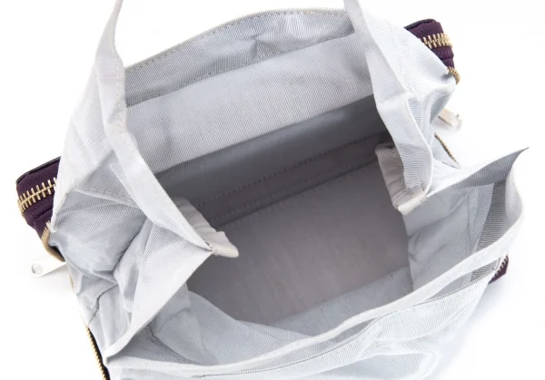 リミフゥLIMI feu パンチングエナメルレザーダブルジップウォレット 長財布 紫 K-97072_009