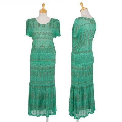 プリーツプリーズPLEATS PLEASE ネイティブボーダーメッシュプリーツセットアップ