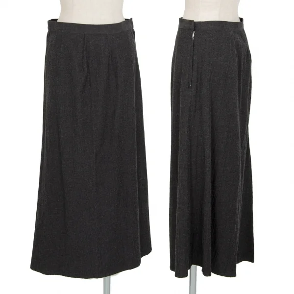 ヨウジヤマモト ノアールYohji Yamamoto NOIR ピリングコットンスカート チャコール1 K-97110_001