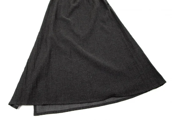 ヨウジヤマモト ノアールYohji Yamamoto NOIR ピリングコットンスカート チャコール1 K-97110_005