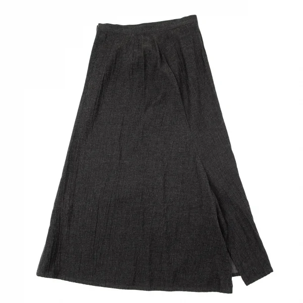 ヨウジヤマモト ノアールYohji Yamamoto NOIR ピリングコットンスカート チャコール1 K-97110_007