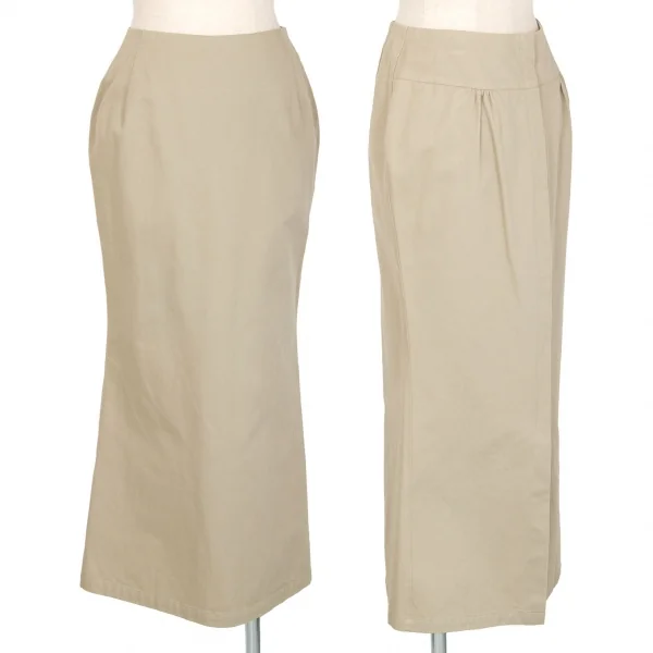 yohji yamamoto スカート Yohji Yamamoto FEMME Back Zip Cotton Skirt Beige XS (K-97111