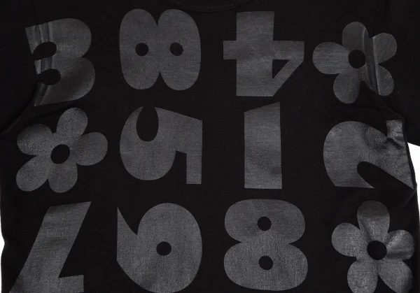 コムデギャルソンCOMME des GARCONS ナンバリングプリントTシャツ こげ茶S位 K-97116_005