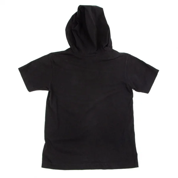ブラックコムデギャルソンBLACK COMME des GARCONS ロゴプリントフード付きTシャツ 黒オレンジS K-97120_012