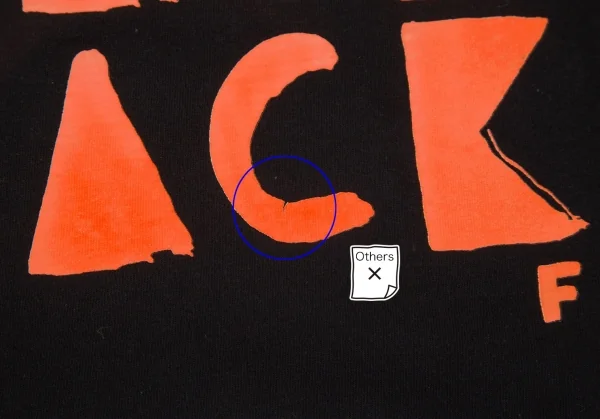 ブラックコムデギャルソンBLACK COMME des GARCONS ロゴプリントフード付きTシャツ 黒オレンジS K-97120_007