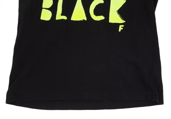 ブラックコムデギャルソンBLACK COMME des GARCONS ロゴプリントフード付きTシャツ 黒黄S K-97121_009