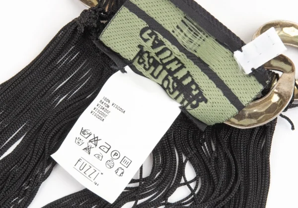 ジャンポールゴルチエ マイユファムJean Paul GAULTIER MAILLE FEMME チェーンフリンジチョーカー シルバー黒XS K-97146_014