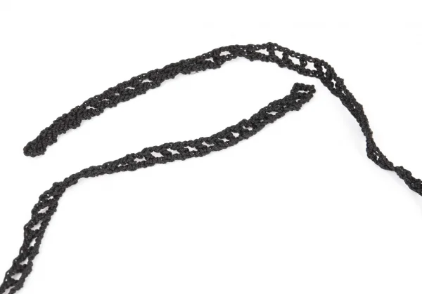 ジャンポールゴルチエ マイユファムJean Paul GAULTIER MAILLE FEMME チェーンフリンジチョーカー シルバー黒XS K-97146_006