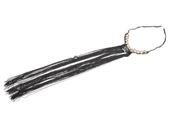 ジャンポールゴルチエ マイユファムJean Paul GAULTIER MAILLE FEMME チェーンフリンジチョーカー シルバー黒XS K-97146_008