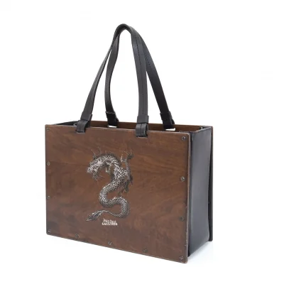 ジャンポールゴルチエJean Paul GAULTIER ドラゴンウッドパネルレザーハンドバッグ