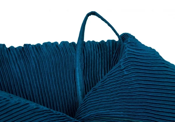 イッセイミヤケISSEY MIYAKE バイカラーレイヤードプリーツワンピース ターコイズ青2 K-97158_004