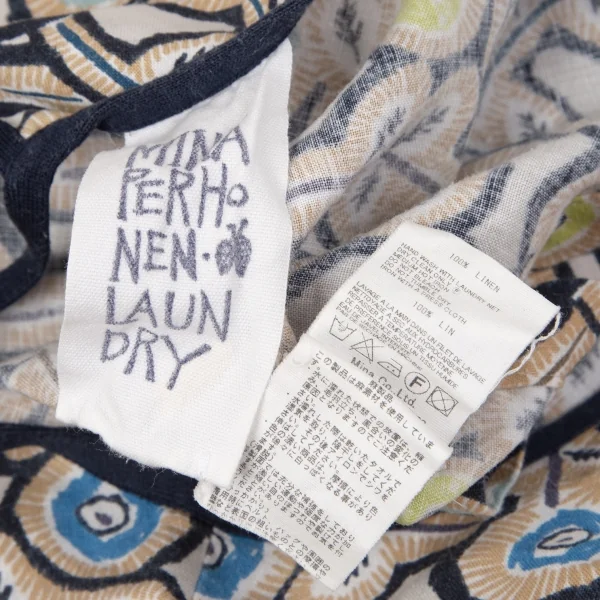 ミナペルホネンmina perhonen フラワープリントボックスシルエットノースリーブ ベージュマルチ38 K-97181_014